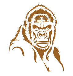 Angry Gorilla Face Printable Stencil Art