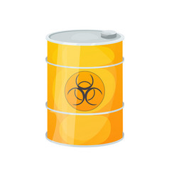 Metal Yellow Barrel Toxic Dangerous Sign