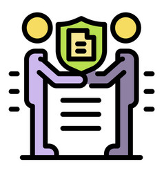 Notary Agreement Icon Color Outline