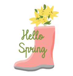 Rubber Boots With Spring Flowers