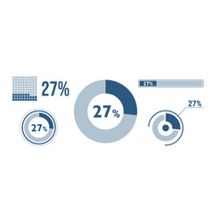 27 Percentage Infographic Set Twenty-seven Circle