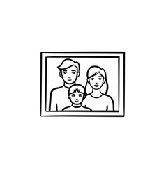 Family Photo Frame Hand Drawn Sketch Icon