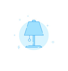 Table Lamp On Leg Flat Icon Filled Line