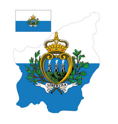 San Marino Map And Flag