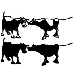 Two Bulls Fighting Sign Logobullfight Tattoo