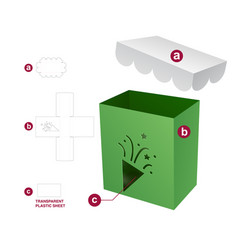 Christmas Box And Lid Die Cut Template And 3d