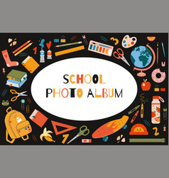 Cover For A School Photo Album With Cute School