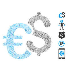 Line Collage Euro And Dollar Currency Icon