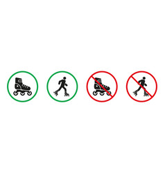 Man In Roller Skate Red And Green Signs