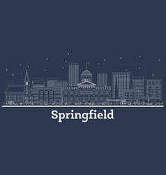 Outline Springfield Illinois City Skyline