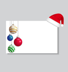 Paper Sheet With Santa Hat And Colorful Christmas