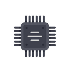 Computer Cpu Icon Flat Circuit Chip