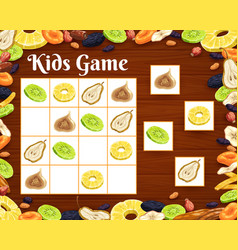 Dried Fruit Sudoku Rebus Kids Game Worksheet