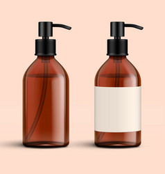 Brown Glass Cosmetic Bottle With And Without Label