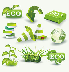 Ecology doodles icons set Royalty Free Vector Image