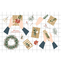 Making Christmas Gift And Wreaths Eco Decoration