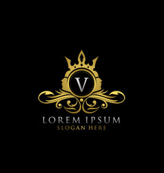 Royal beauty logo with s letter luxury gold Vector Image