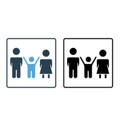 Family Icon Father Mother Child Solid Icon Style