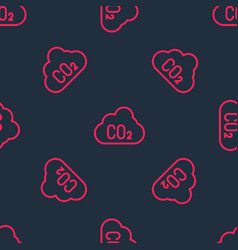 Red Line Co2 Emissions In Cloud Icon Isolated