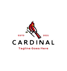 Vintage Hipster Cardinal Bird Silhouette Logo