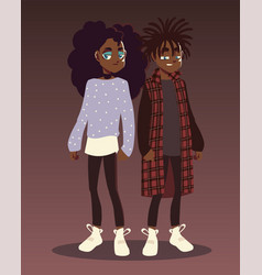 Afro American And Girl Youth Culture Clothes