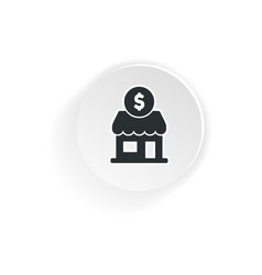 Small Business Shop Icon Flat Store Expenditure