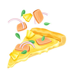 Slice Of Pizza With Salmon And Pineapple Tasty