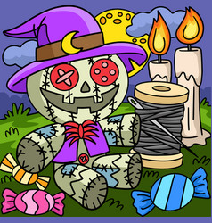 Voodoo Doll Halloween Colored Cartoon