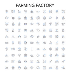 Farming Factory Outline Icons Collection