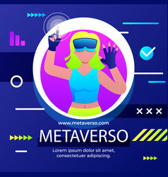 Gradient Metaverse Concept Posts Set