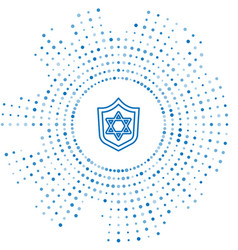 Blue Line Shield With Star Of David Icon Isolated