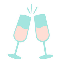 Champagne Wineglasses Cheers Flat Style Clink