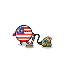 Cute Malaysia Flag Holding Vacuum Cleaner