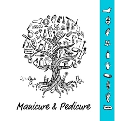 Manicure And Pedicure Tree Concept Sketch