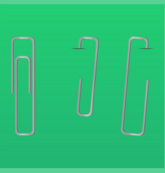 Metal Rectangle Paper Clip Isolated And Attached