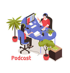 Podcast Isometric Design Concept