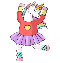 Unicorn Ballerina Dancing Cartoon Clipart