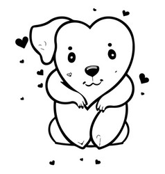 Happy Valentines Day Puppy Dog Love Sketch Draw