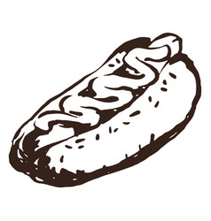 Hot Dog Hand Drawn