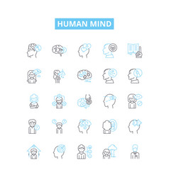 Human Mind Line Icons Set Thought