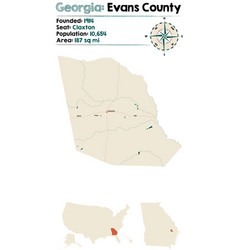 Map Evans County In Georgia