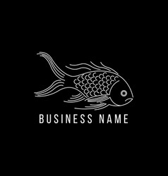 Fish Simple Line Logo Template