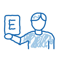 Man Show Letter Doodle Icon Hand Drawn