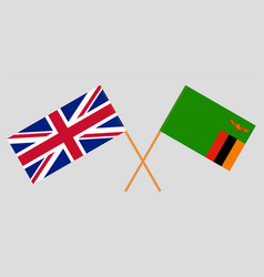 Crossed Flags Of The Uk And Republic Zambia