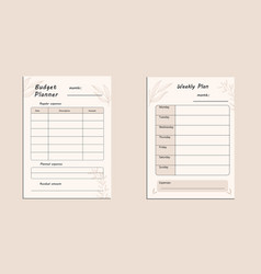 Monthly And Weekly Budget Planner In Pastel Style