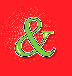 Ampersand Sign Sticker In Pop Art Style