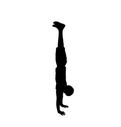 Silhouette Boy Pose Handstand Sideways