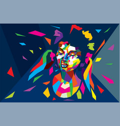 Colorful Polygonal Female Head