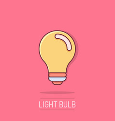 Light Bulb Icon In Comic Style Lightbulb Cartoon