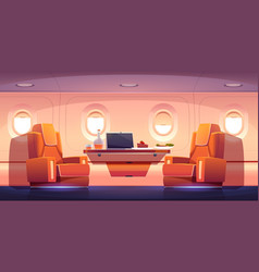 Luxury Interior Private Jet With Armchairs